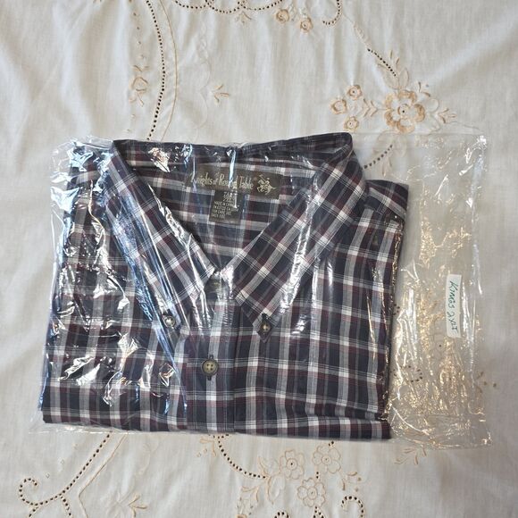 Knights of Round Table by Ralph Lauren Plaid 2XLT Button Down Shirt - Picture 6 of 6